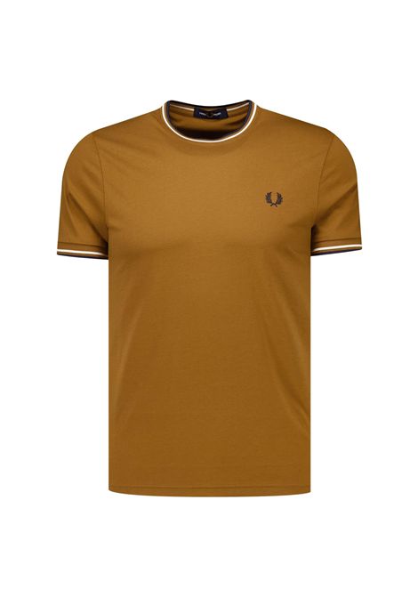 Fred Perry Twin Tipped Tee Dark Caramel Men FRED PERRY | T-shirt | M1588V-V46